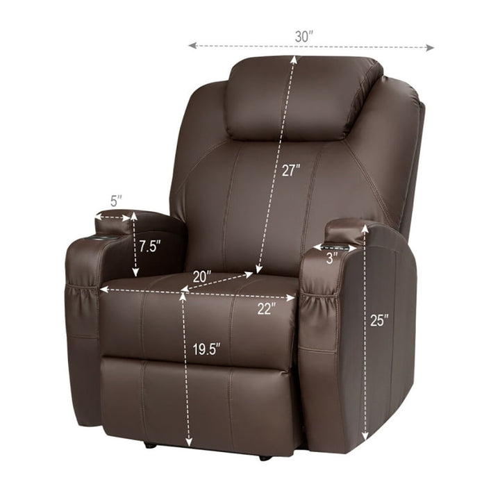 Hommoo Recliner Chair, Reclining Chair,Lounge Chair,Power Lift Recliner Chair with Massage and Heat for Elderly with Image 3