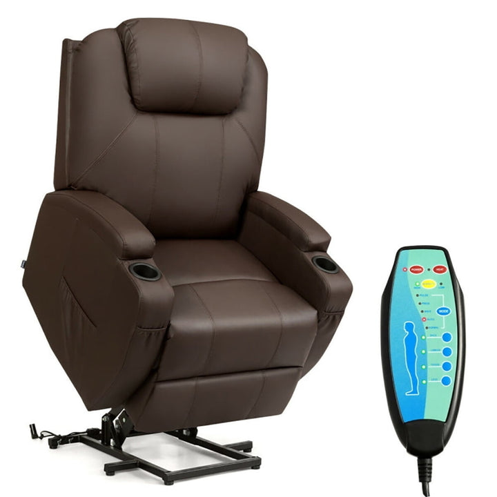 Hommoo Recliner Chair, Reclining Chair,Lounge Chair,Power Lift Recliner Chair with Massage and Heat for Elderly with Image 4