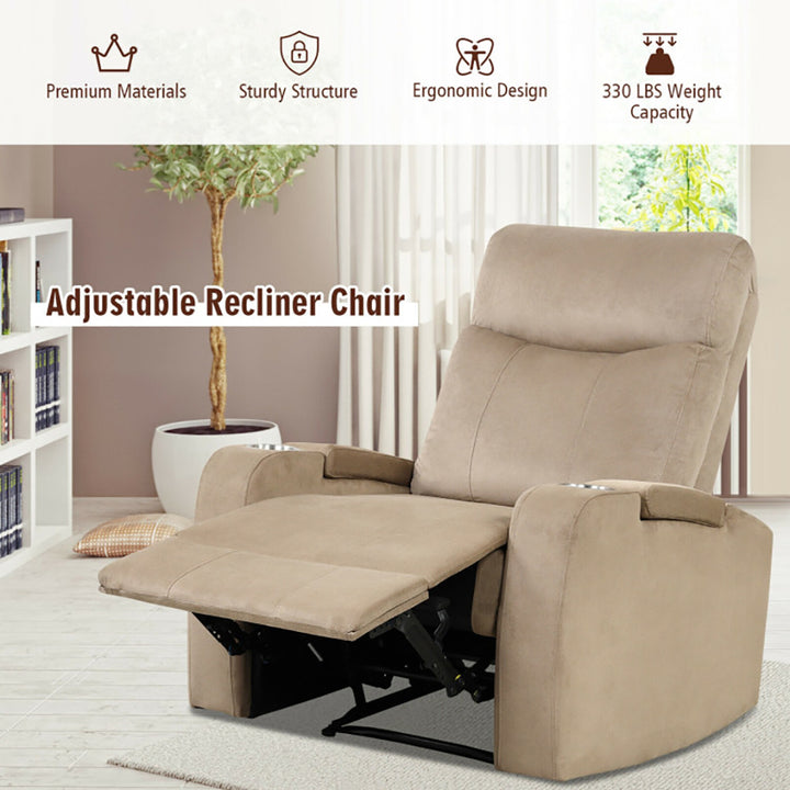 Hommoo Recliner Chair, Reclining Chair,Lounge Chair,Recliner Chair Single Sofa Lounger with Arm Storage and Cup Holder Image 3