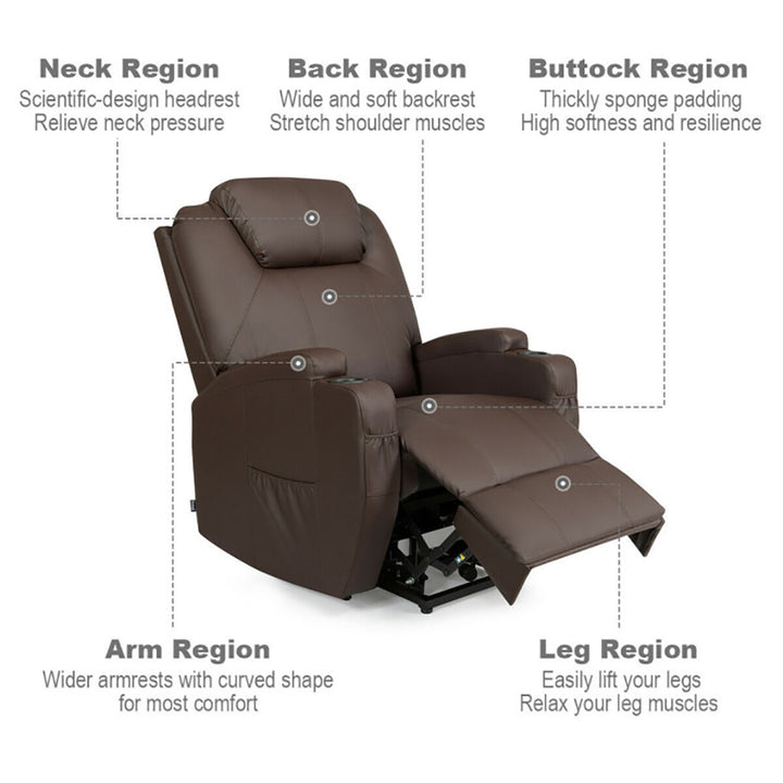 Hommoo Recliner Chair, Reclining Chair,Lounge Chair,Power Lift Recliner Chair with Massage and Heat for Elderly with Image 6