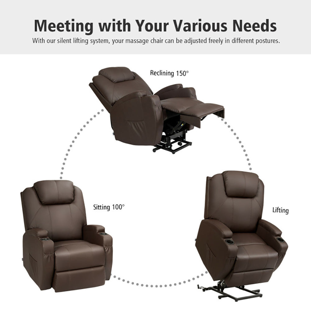 Hommoo Recliner Chair, Reclining Chair,Lounge Chair,Power Lift Recliner Chair with Massage and Heat for Elderly with Image 7