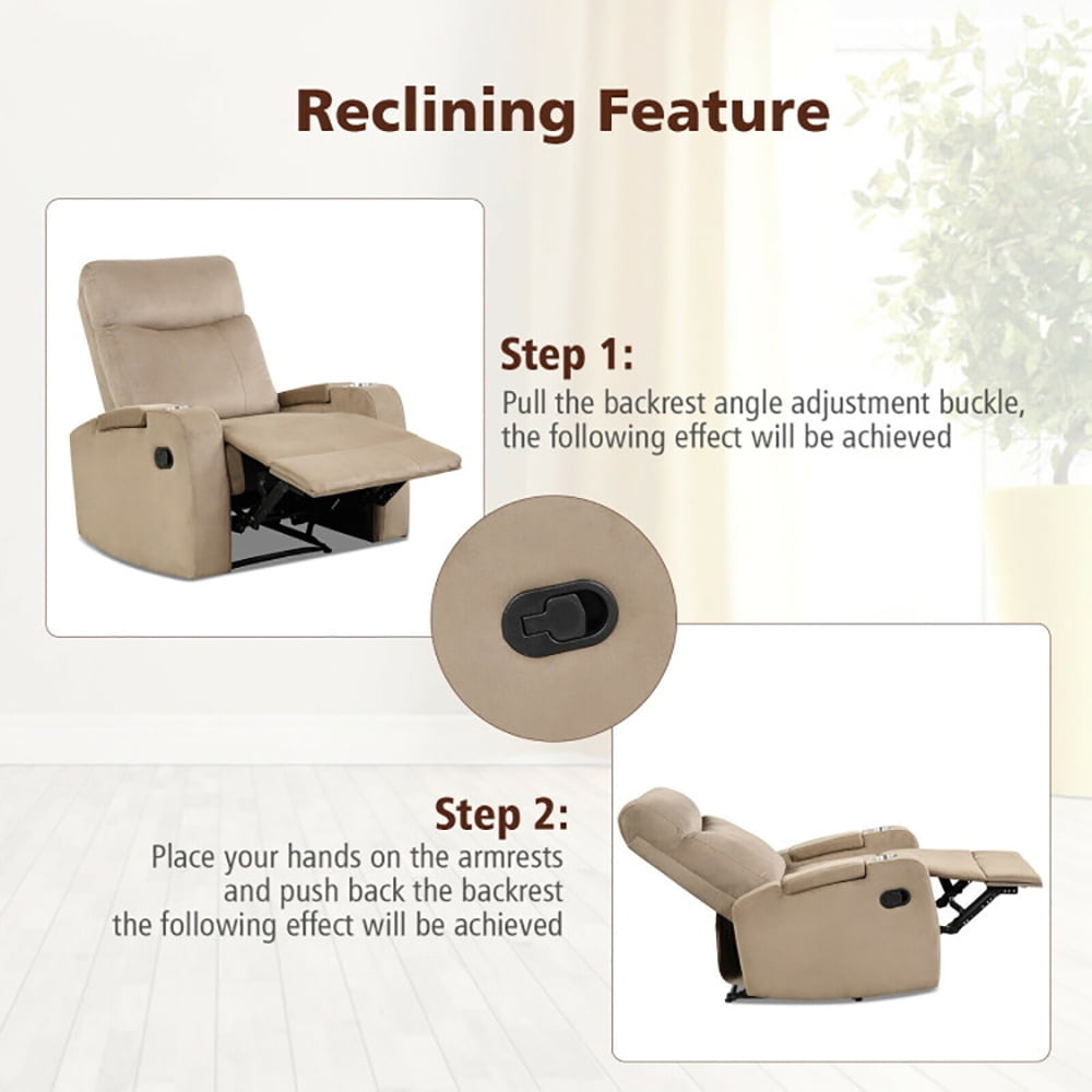 Hommoo Recliner Chair, Reclining Chair,Lounge Chair,Recliner Chair Single Sofa Lounger with Arm Storage and Cup Holder Image 5