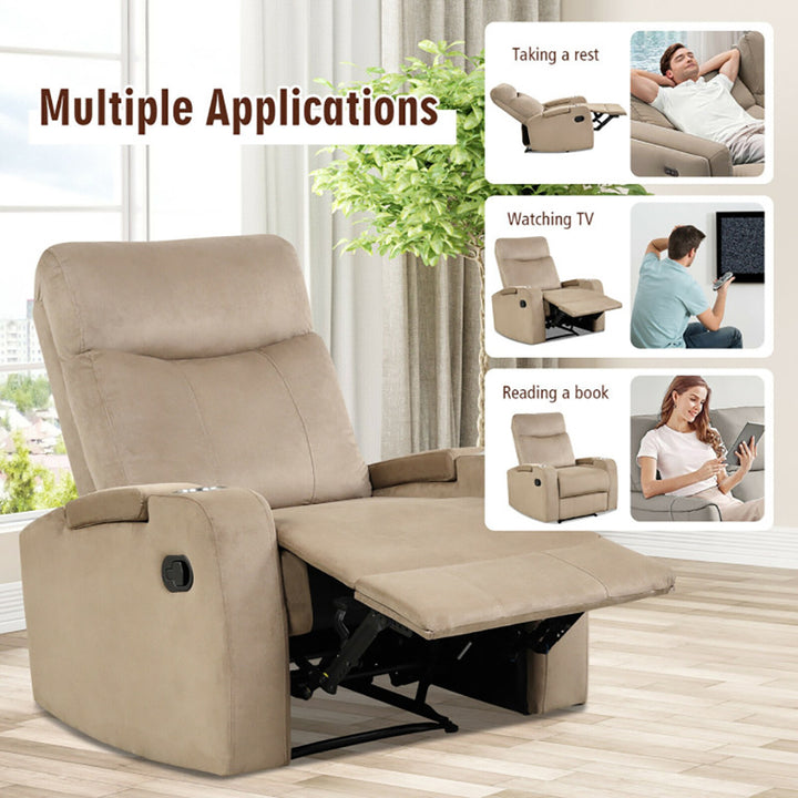 Hommoo Recliner Chair, Reclining Chair,Lounge Chair,Recliner Chair Single Sofa Lounger with Arm Storage and Cup Holder Image 6