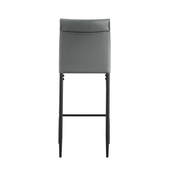 Hommoo 2 Pieces Counter Height Faux Leather Barstools, Modern Bar Stools with Back and Footrest, Gray Image 7