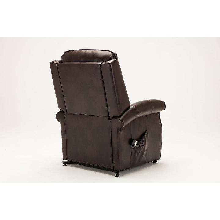 Hommoo Electric Power Lift Chairs Recliner, Faux Leather Upholstered Reclining Lifting Chair, Brown Image 2