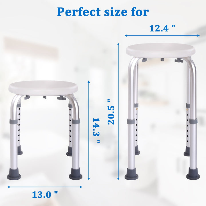 Hommoo Shower Chair Bath Seat for Bathtubs, Adjustable Bathtub Stool Seat with Aluminum Legs, Bath and Shower Chair, Image 4