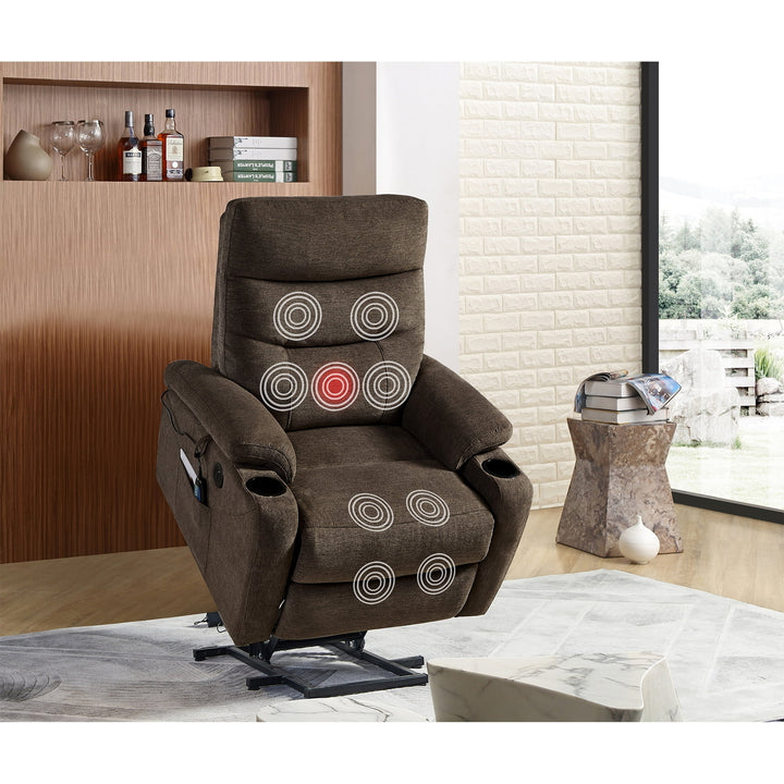 Hommoo Recliner Chair, Electric Power Lift Recliner Chair Sofa with Massage and Heat for Elderly for Living Room Image 1