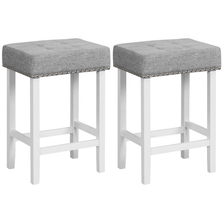 Hommoo 2 Pieces Counter Height Bar Stools with Sponge Padded Cushion-24.98 Image 1