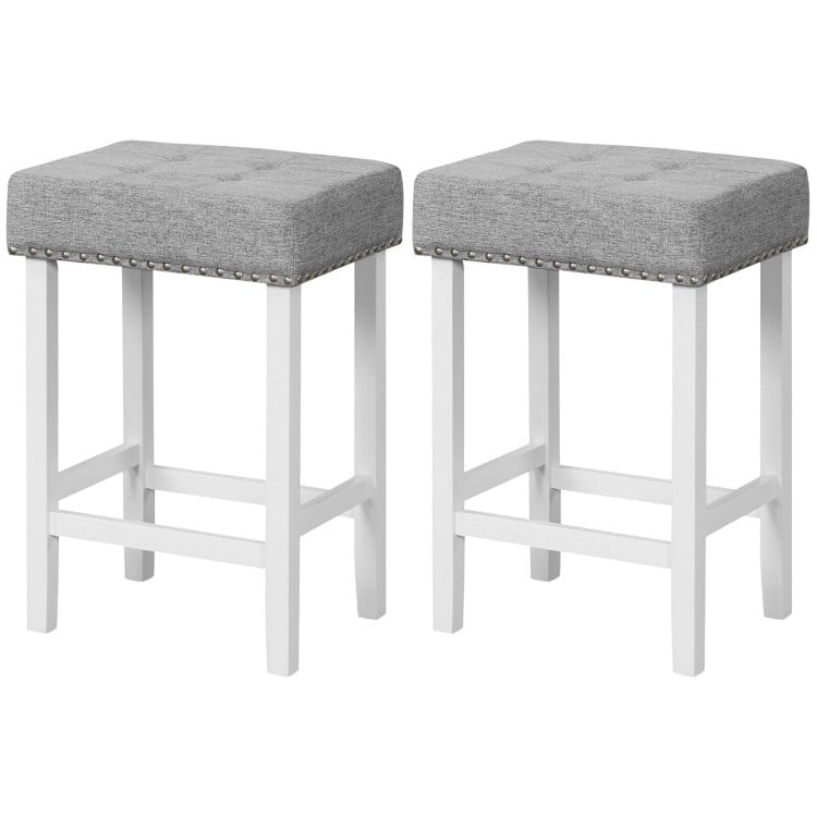 Hommoo 2 Pieces Counter Height Bar Stools with Sponge Padded Cushion-24.98 Image 4