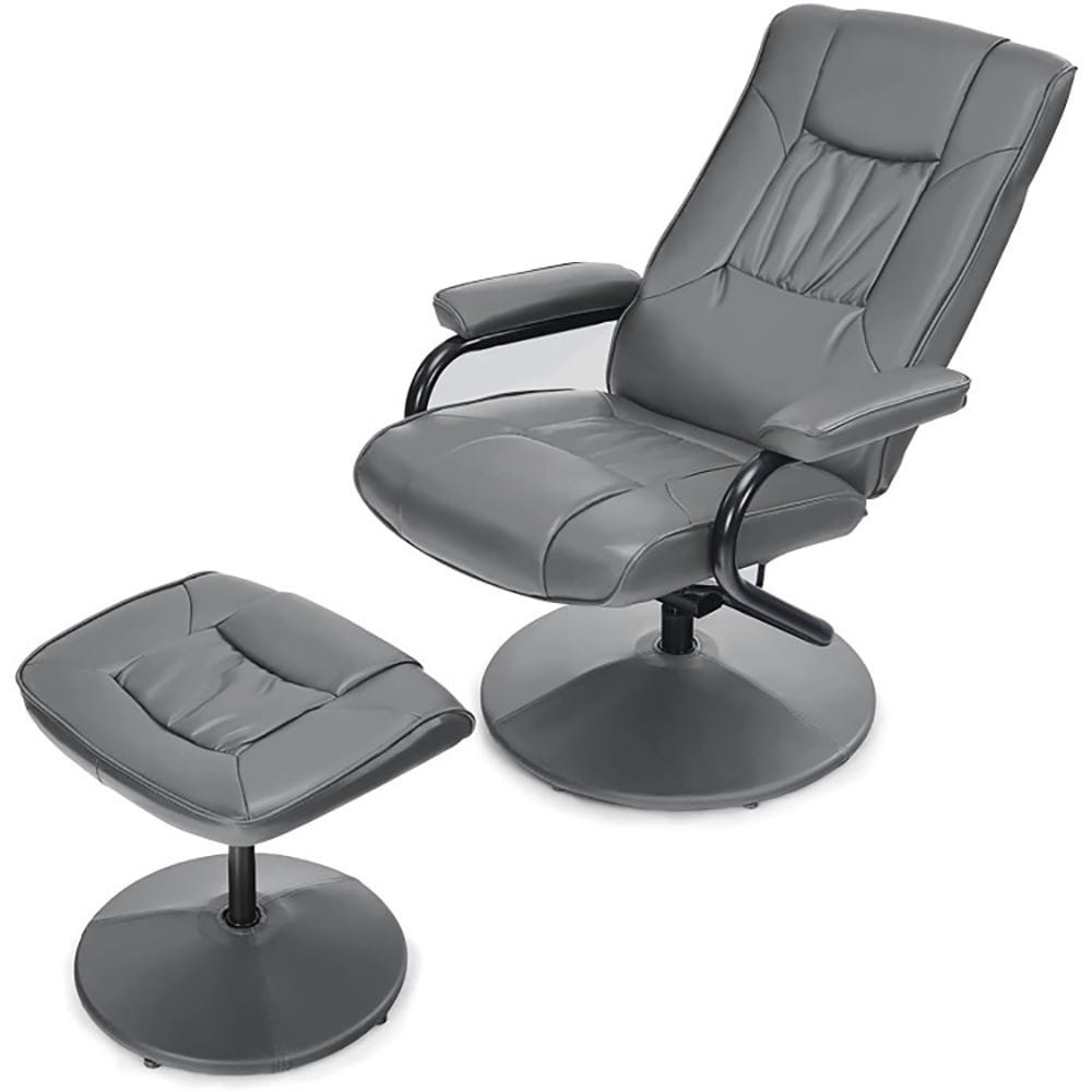 Hommoo Recliner Chair, Reclining Chair,Lounge Chair,360 Swivel Recliner Chair with Ottoman-Gray Image 1