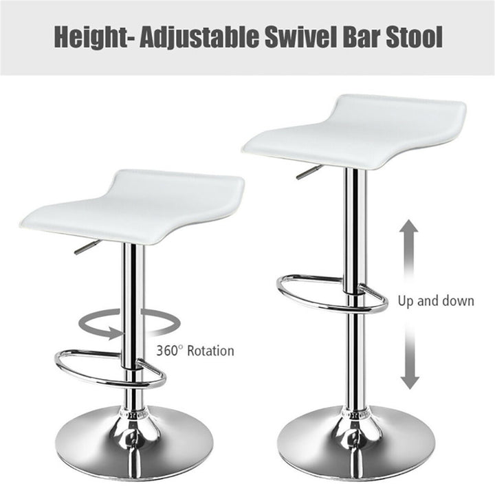 Hommoo Bar Stools Set of 2, Adjustable PU Leather Backless Adjustable Bar Stools, Swivel Bar Stool, Barstools Set of 2 Image 2