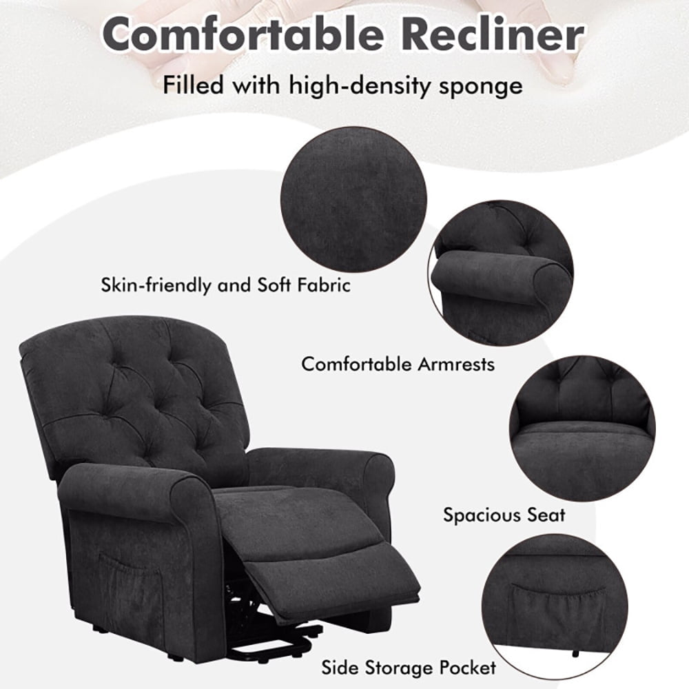 Hommoo Recliner Chair, Reclining Chair,Lounge Chair,Recliner Chair Sofa for Elderly with Side Pocket and Remote Image 5