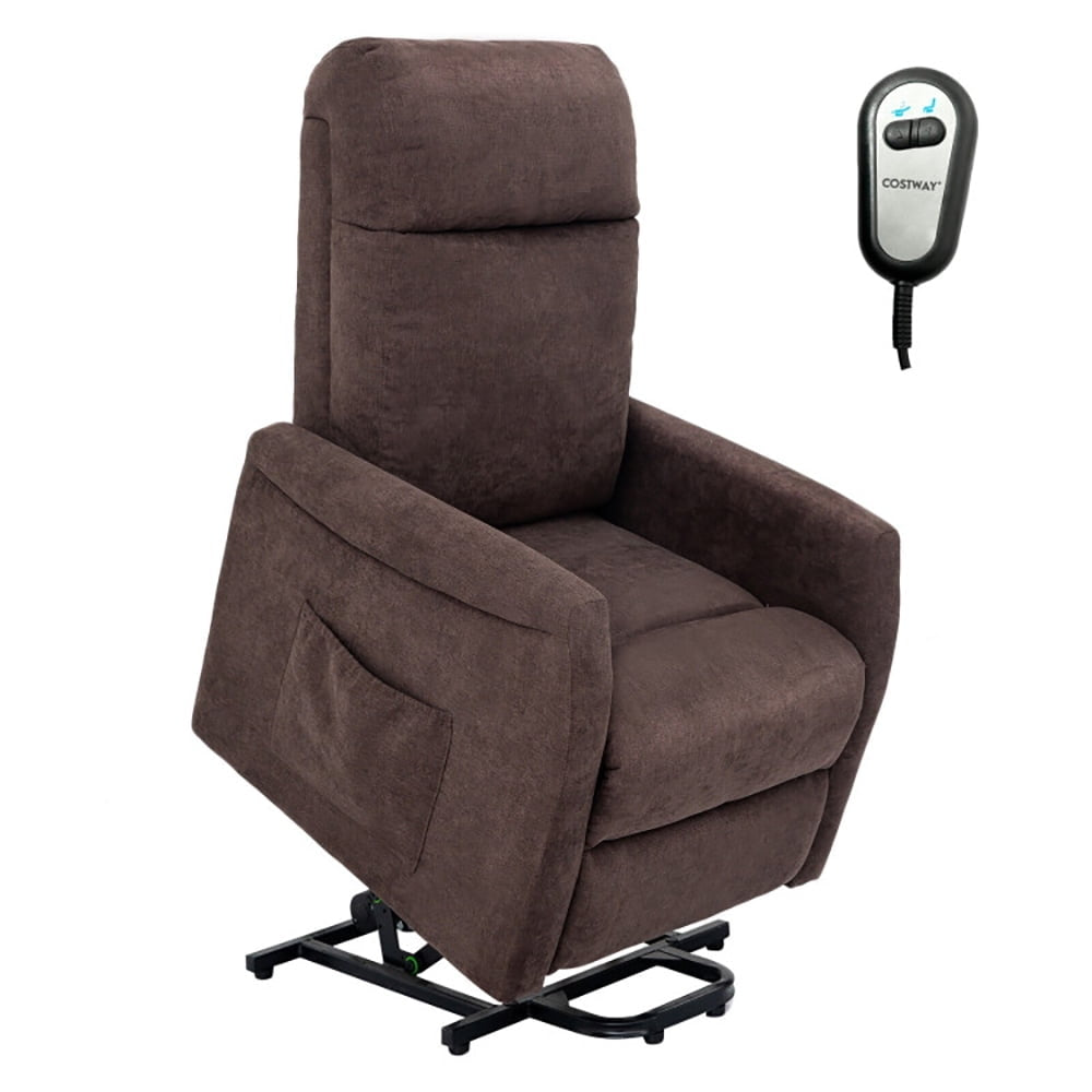 Hommoo Recliner Chair, Reclining Chair,Lounge Chair,Power Lift Recliner Chair with Remote Control for Elderly-Brown Image 5