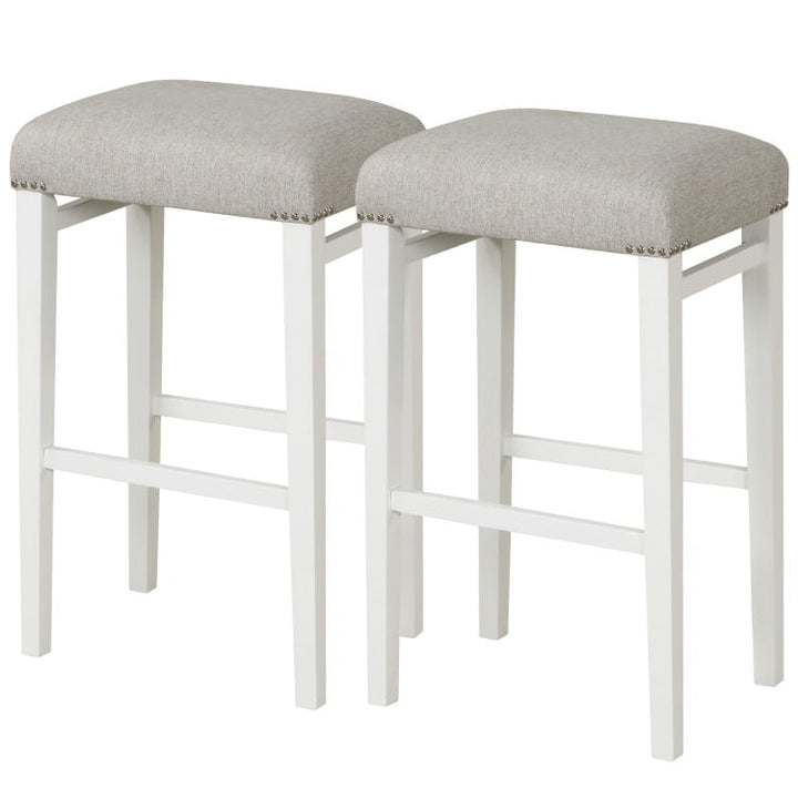 Hommoo 2 Pieces Backless Barstools with Padded Seat Cushions-29.5 inches Image 1