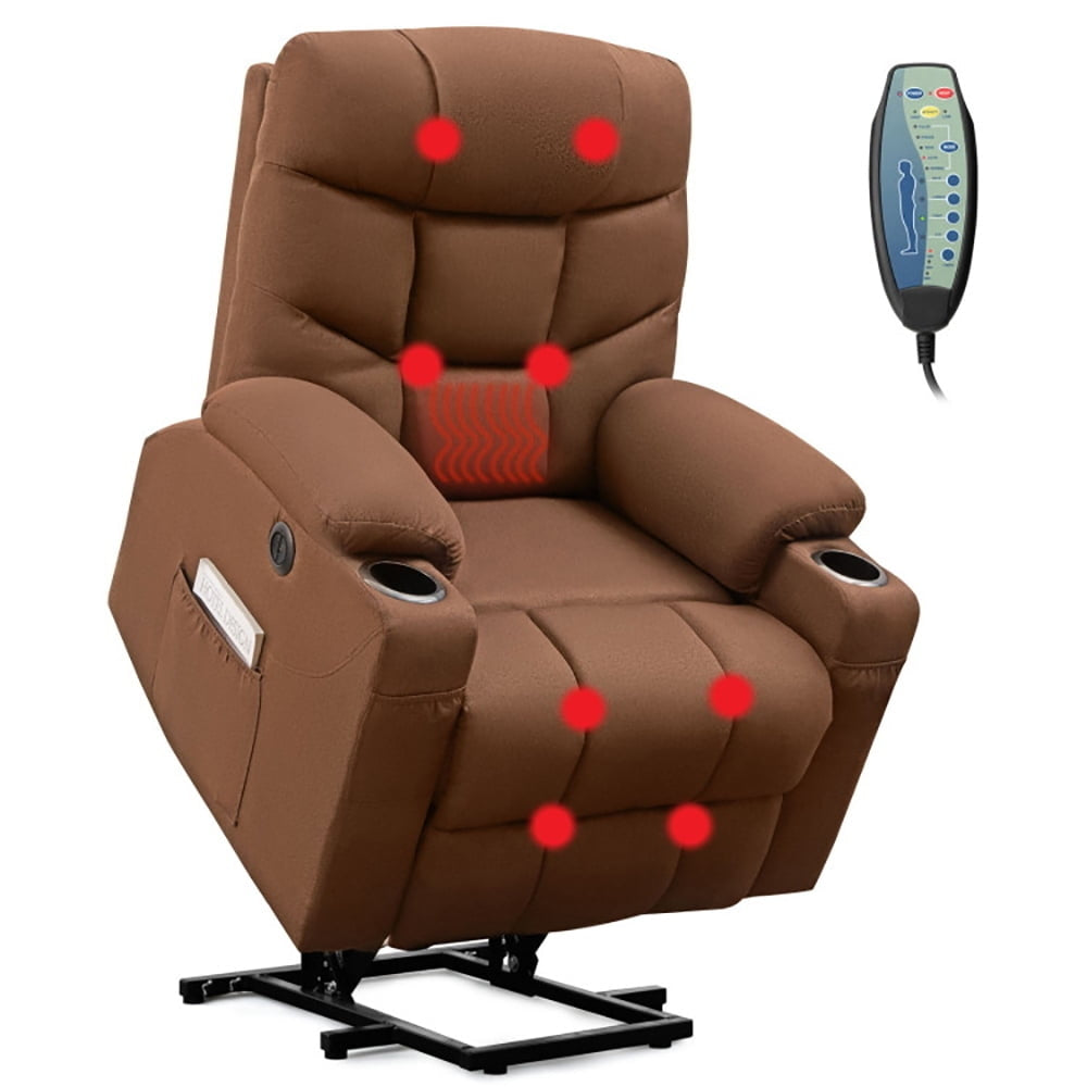 Hommoo Electric Power Lift Recliner Chair with Adjustable Backrest and Footrest-Brown, Single Sofa, Home Theater Seating Image 1