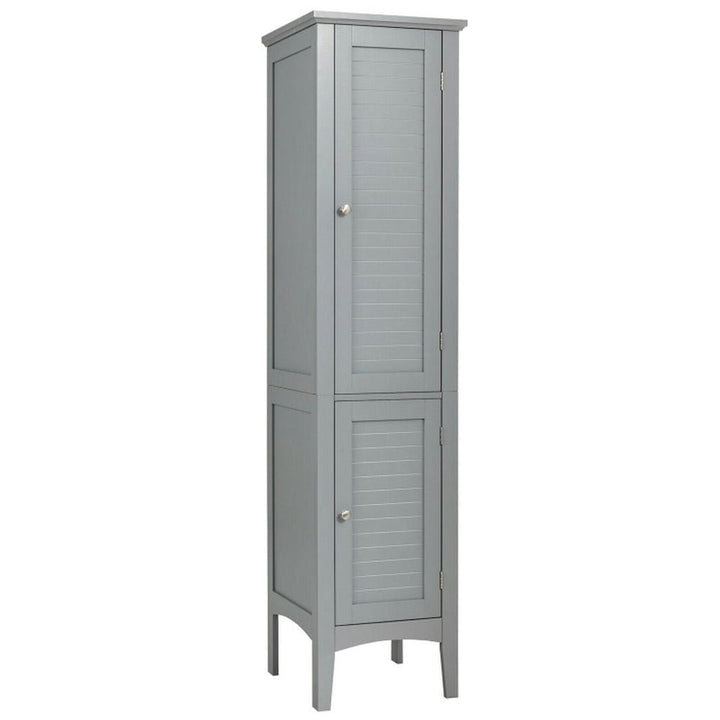 Hommoo Freestanding Bathroom Storage Cabinet for Kitchen and Living Room-Gray, Bathroom Cabinets for Entryway Storage, Image 1