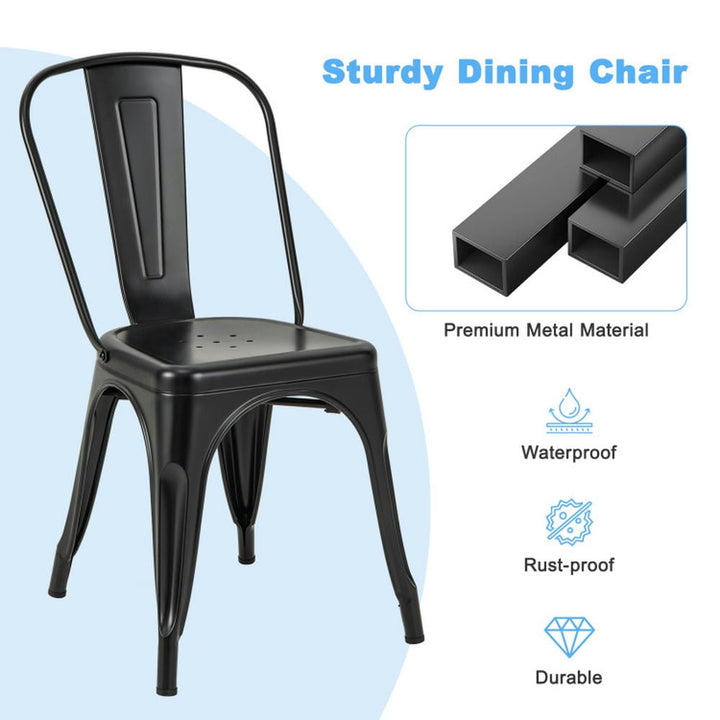 Hommoo Dining Chairs, Kitchen Chairs Trattoria Chairs,4 Pcs Modern Bar Stools with Removable Back and Rubber Feet-Black Image 3