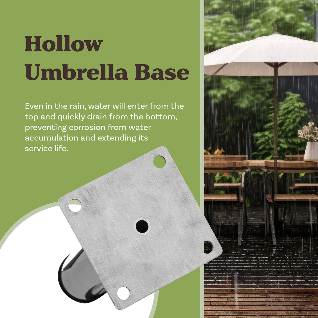 Deck Umbrella Base - Adjustable Inground Umbrella Stand for 1.25-2.2in Diameter Pole - Flagpole Holder or Patio Umbrella Image 5