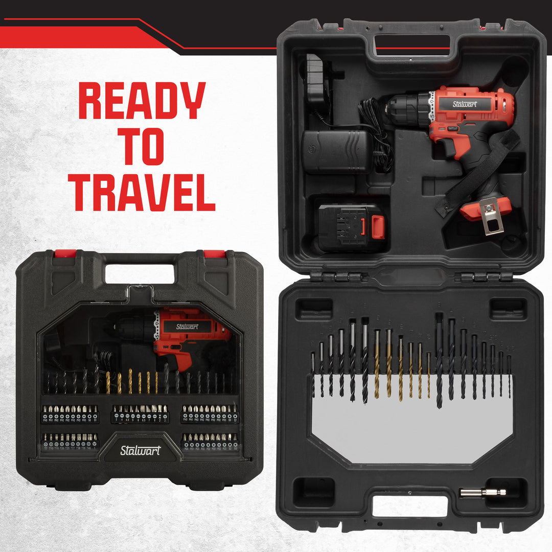 71-Piece Drill Set - 20V Cordless Drill with 21+1 Torque and Accessory Kit with Rechargeable Battery, LED Light, and Image 7