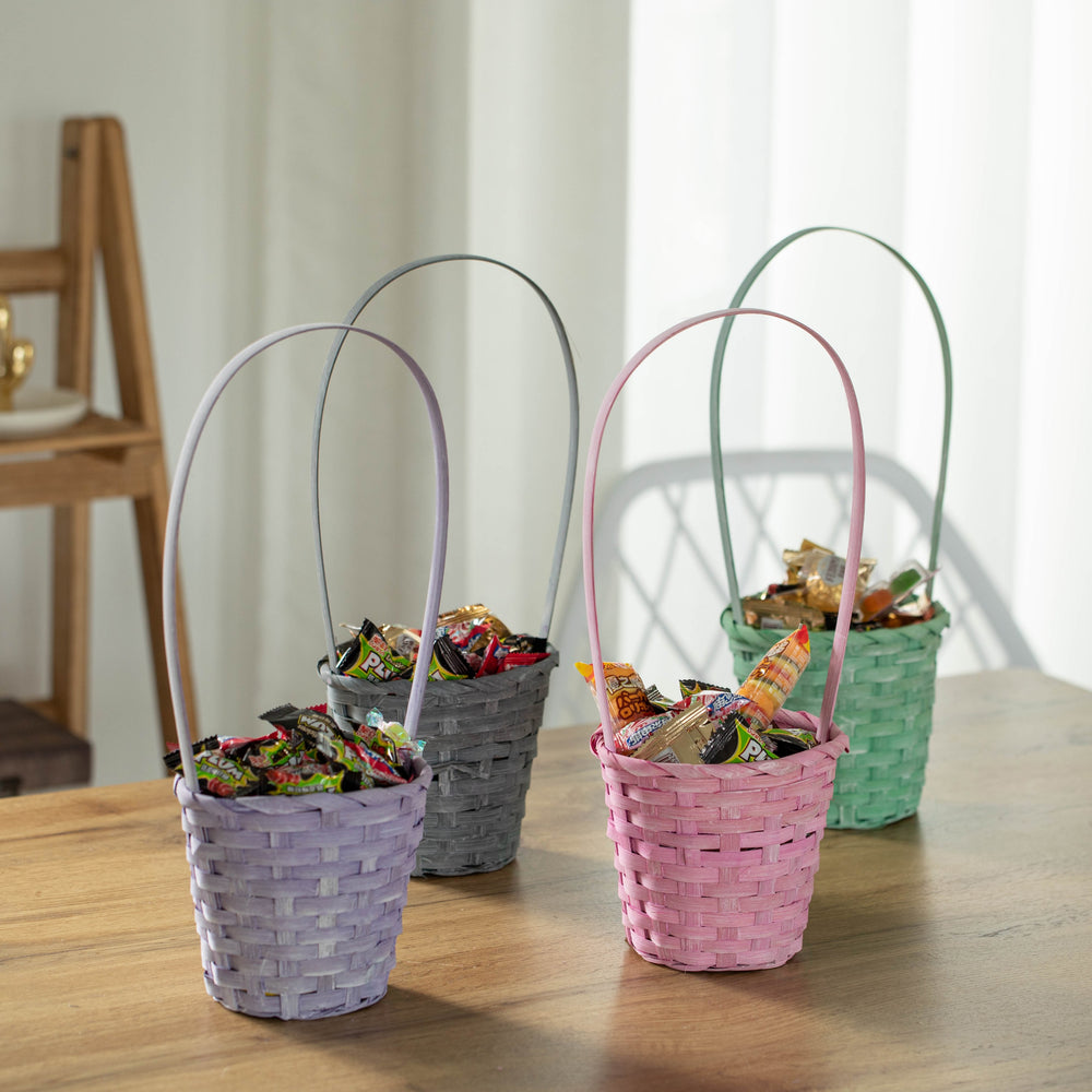 Wickerwise Set of 4 Decorative Baskets in Assorted Colors - Perfect for Easter Egg Hunts, Trick or Treat, Flower Girl Image 2