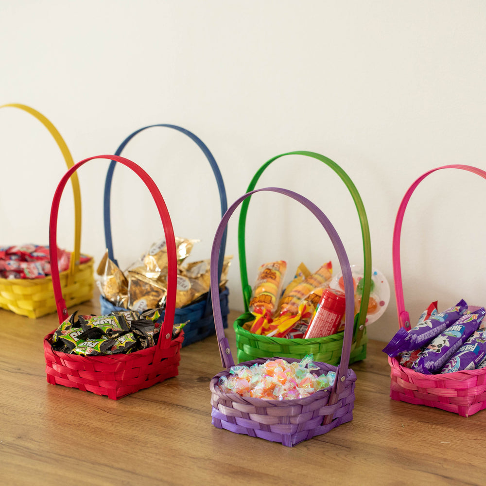 Wickerwise Set of 6 Decorative Baskets in Assorted Colors - Perfect for Easter Egg Hunts, Trick or Treat, Flower Girl Image 2