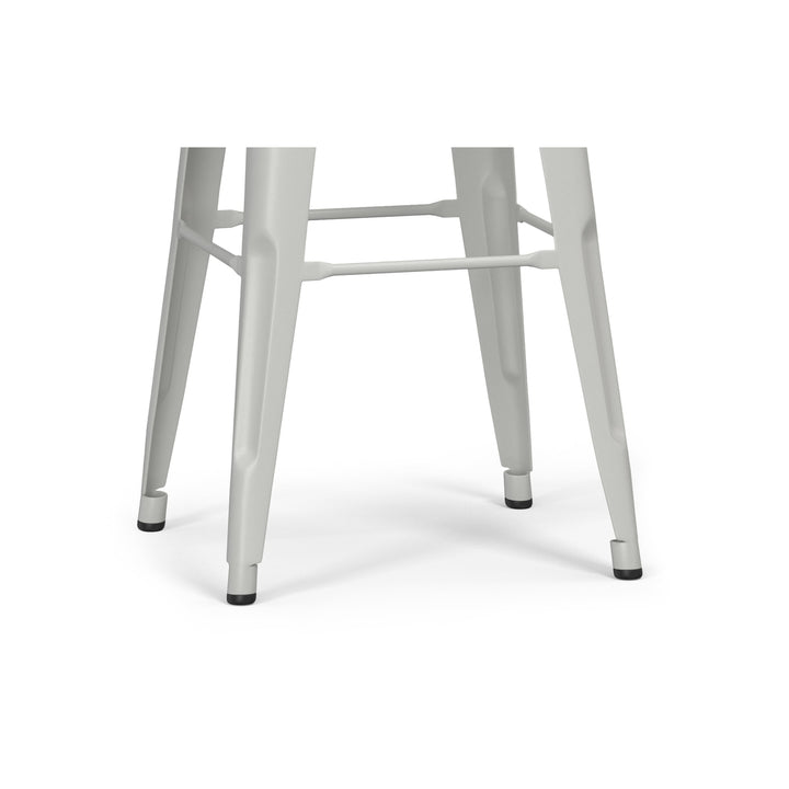 Fletcher Metal Counter Stool Set of 2 24 Inch Industrial Style White Finish Image 10