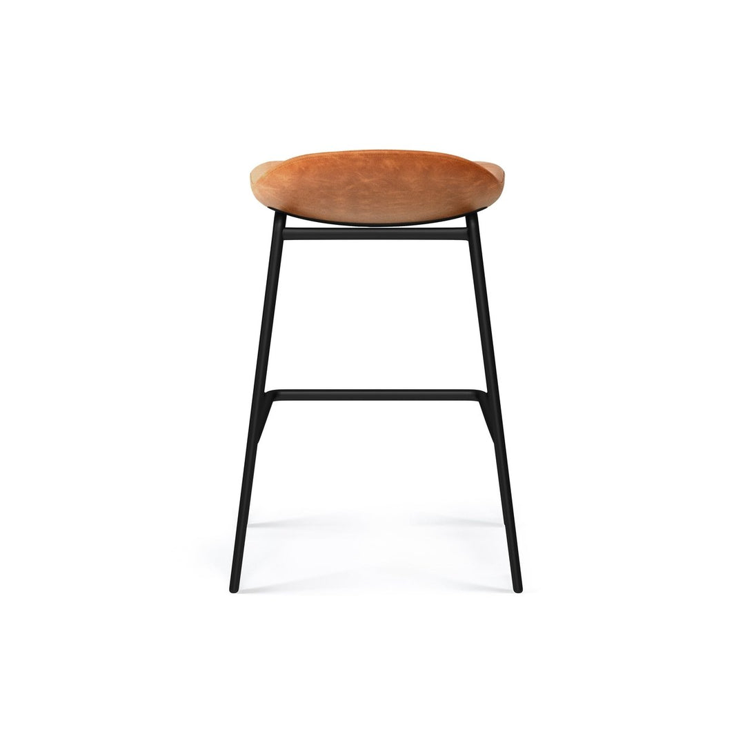 Dafney Set of 2 Counter Height Stools Durable Fabric Padded Seat Steel Legs Image 9