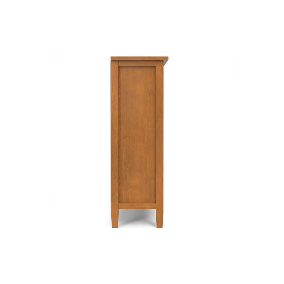 Warm Shaker Entryway Storage Cabinet Solid Wood Light Golden Brown 2 Drawers 4 Shelves Image 10