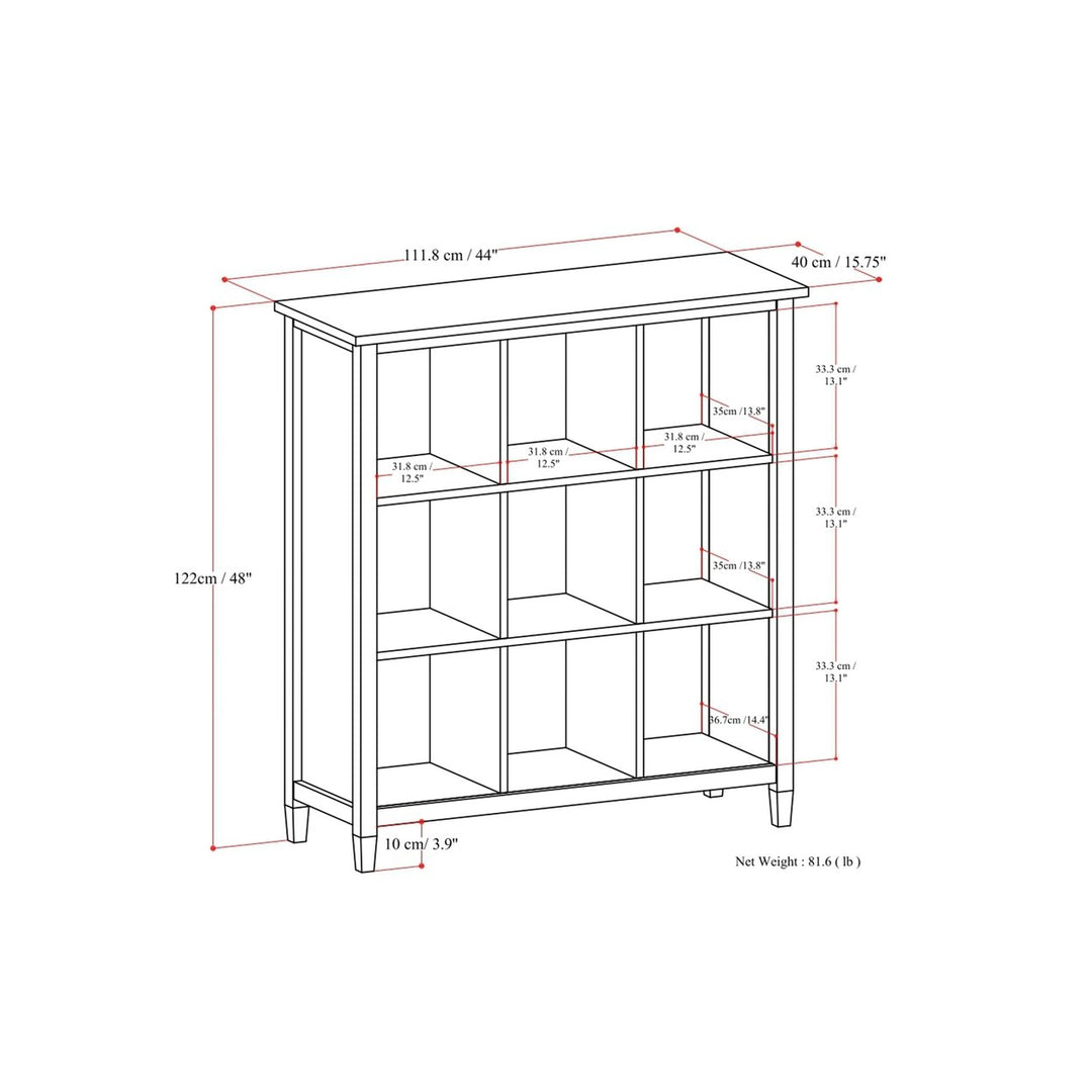 Warm Shaker 9 Cube Storage Unit Solid Wood Light Golden Brown 15.8"d x 44"w x 48"h Image 11