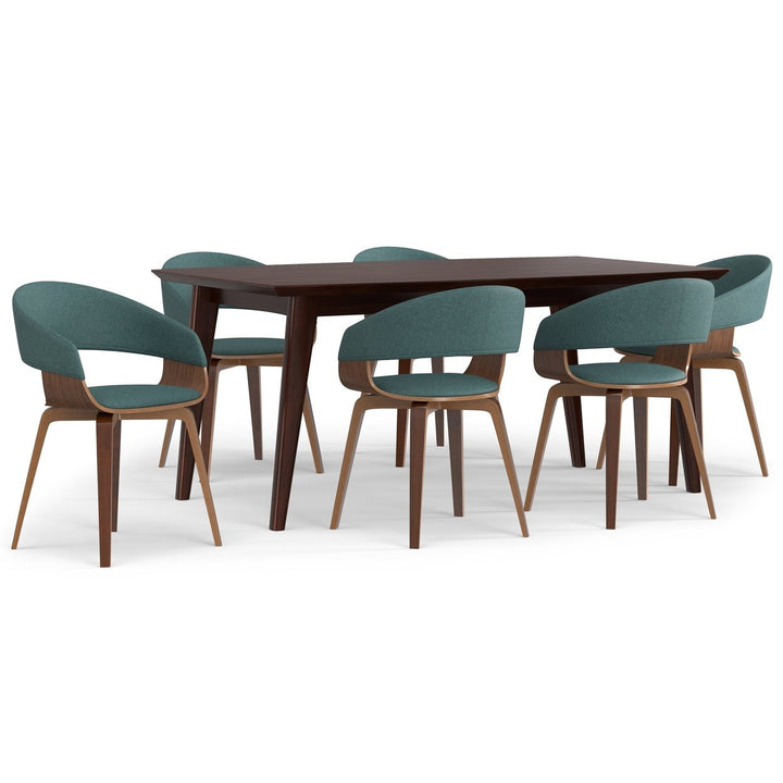 Lowell Draper 7 Piece Mid Century Modern Dining Set Solid Wood Table and Chairs Image 6