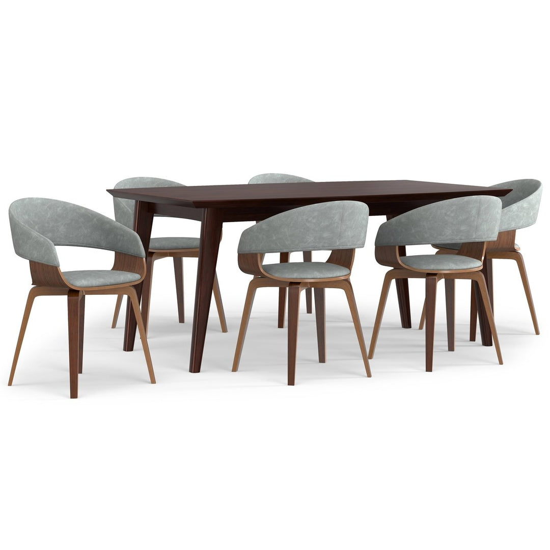 Lowell Draper 7 Piece Mid Century Modern Dining Set Solid Wood Table and Chairs Image 7