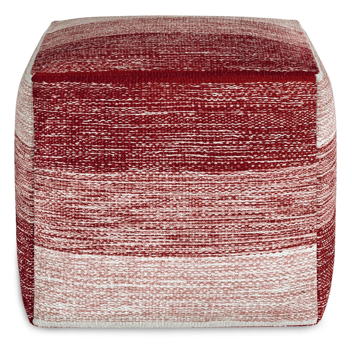 Naya Cube Pouf Handwoven Cotton Upholstered 16x16 inch Multi-functional Ottoman Image 5