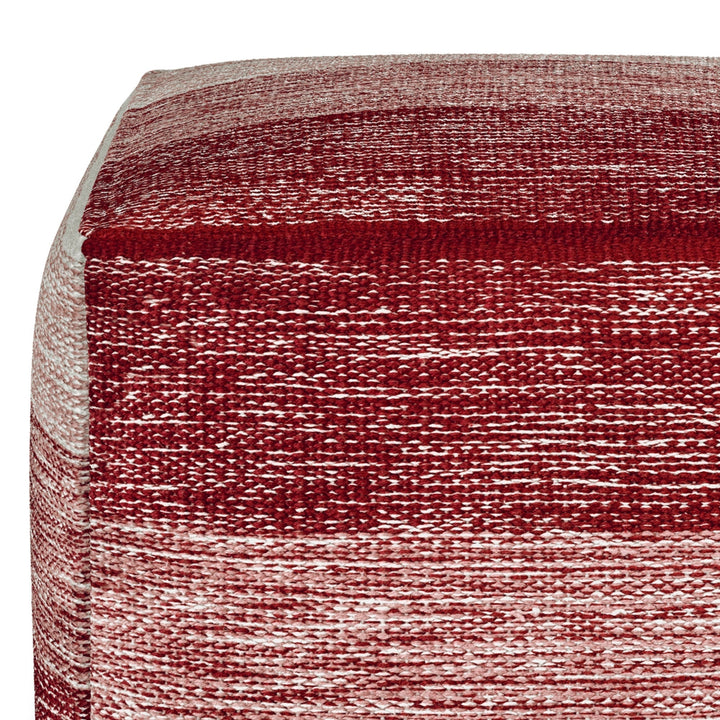 Naya Cube Pouf Handwoven Cotton Upholstered 16x16 inch Multi-functional Ottoman Image 6