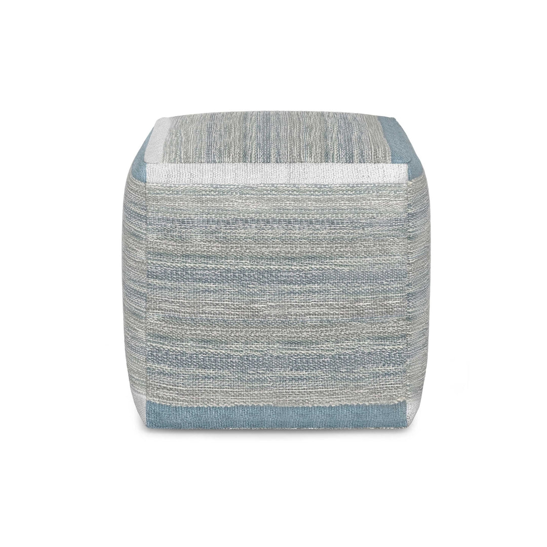 Naya Cube Pouf Handwoven Cotton Upholstered 16x16 inch Multi-functional Ottoman Image 12