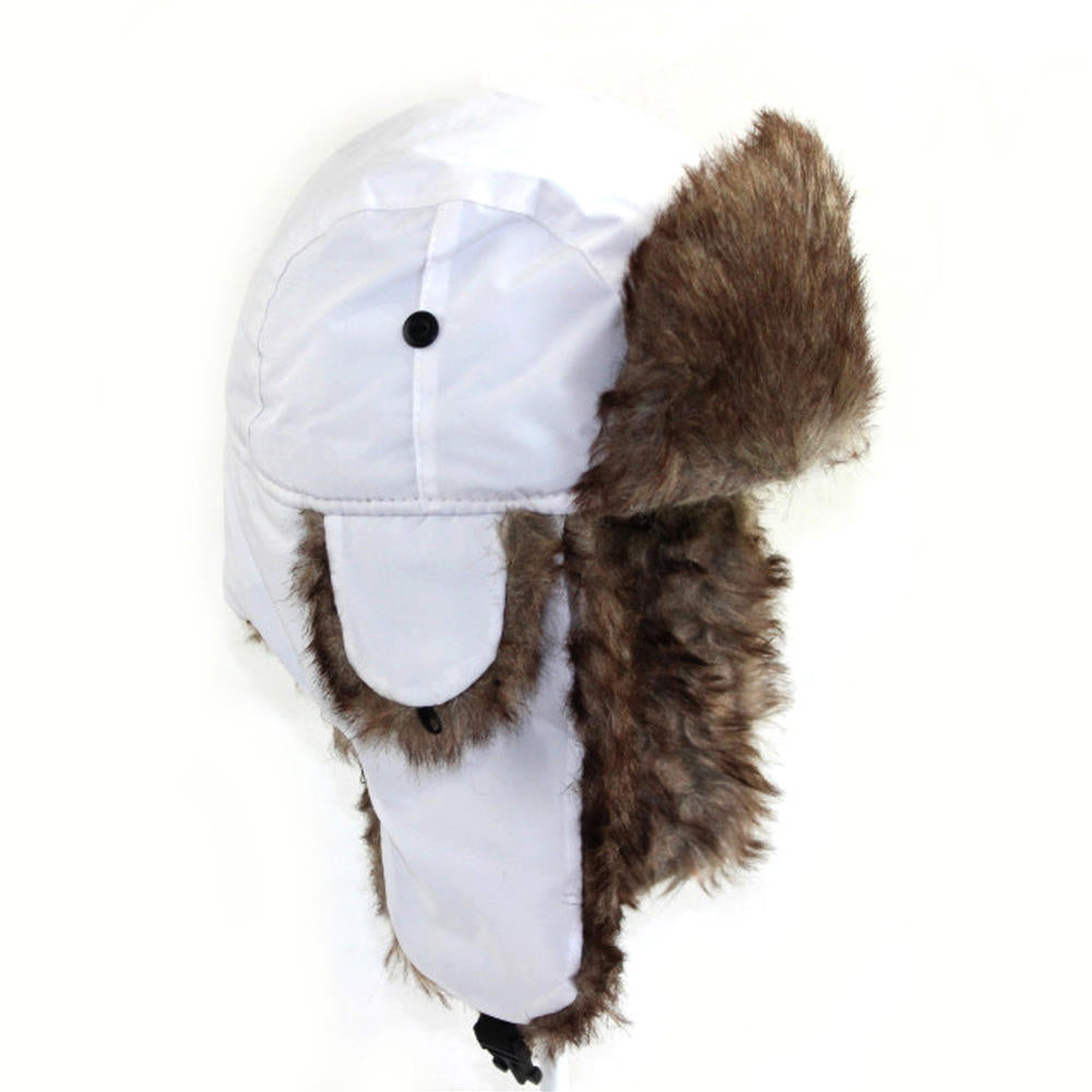 Mens Winter Trapper Aviator Trooper Earflap Warm Russian Waterproof Ski Hat Bomber Cap Russian Warm Ear Protectors Hats Image 10