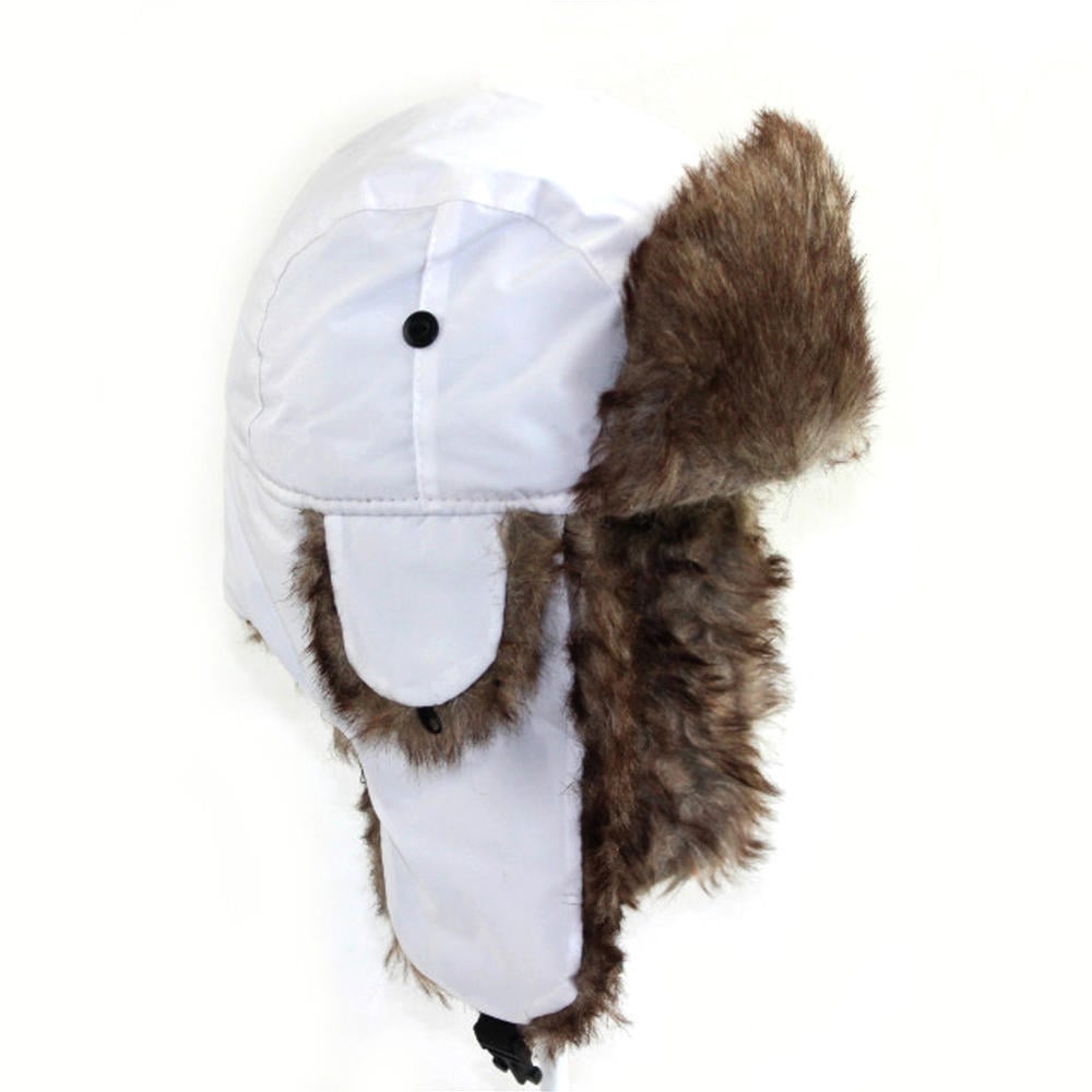 Mens Winter Trapper Aviator Trooper Earflap Warm Russian Waterproof Ski Hat Bomber Cap Russian Warm Ear Protectors Hats Image 1