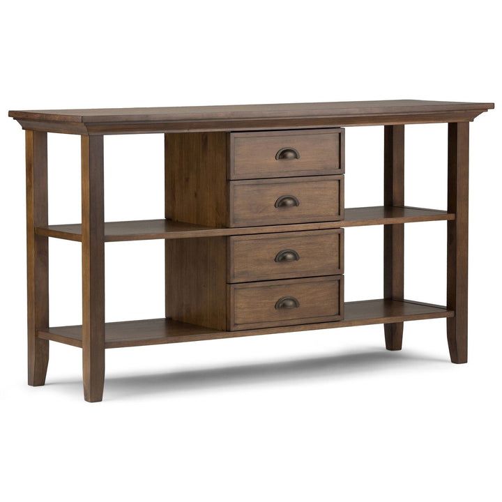 Redmond Console Table Rustic Solid Wood 54 Inch Entryway Accent Table Storage Image 2