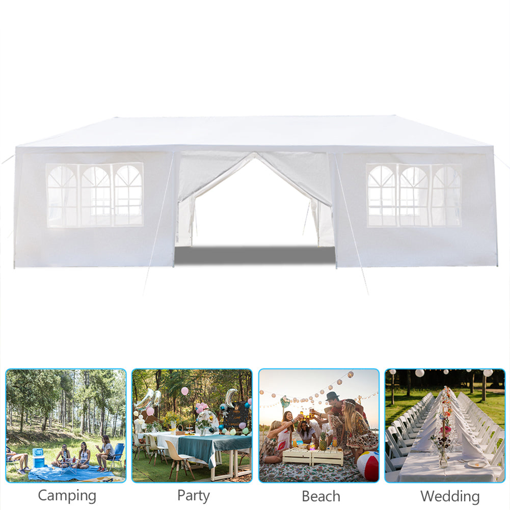 Hommoo Outdoor Gazebo Tent, Canopy Tent, 10x30 Outdoor Party Tent with 8 Removable Sidewalls,White Image 6