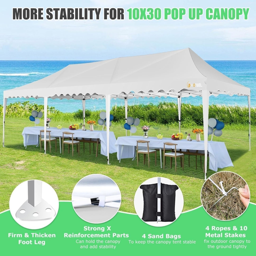 Hommoo 10x30Ft Party Tent with 5 Sidewalls, Outdoor Canopy Tent Wedding Gazebo Image 4