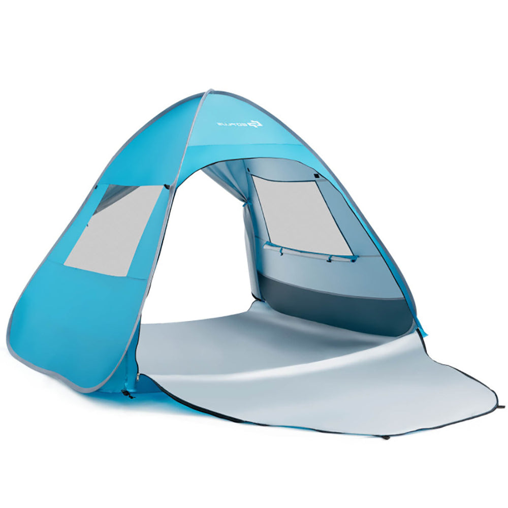 Hommoo Automatic Pop-up Beach Tent with Carrying Bag-Blue, Beach Shade Tent, Easy Pop Up Beach Shade Beach Tent Image 4