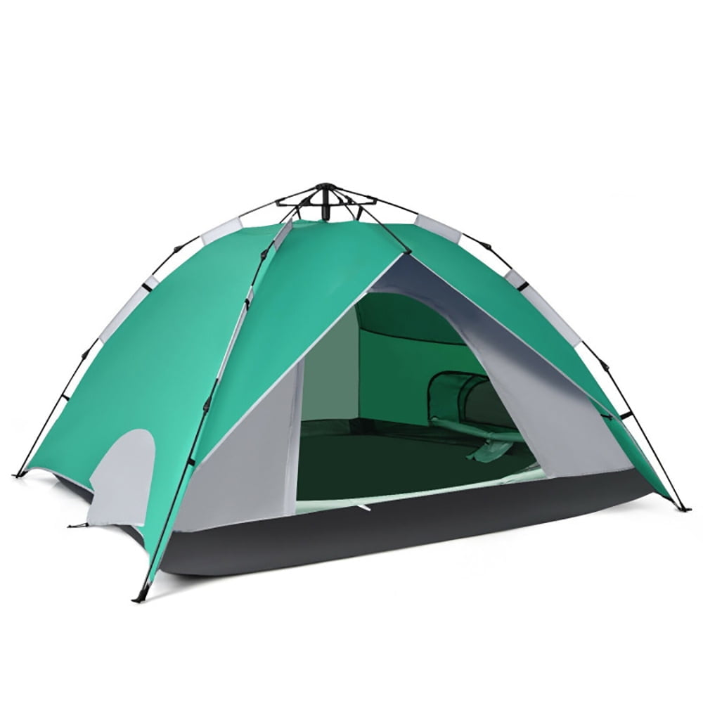 Hommoo 2-in-1 4 Person Instant Pop-up Waterproof Camping Tent-Green, Beach Shade Tent, Easy Pop Up Beach Shade Beach Image 3