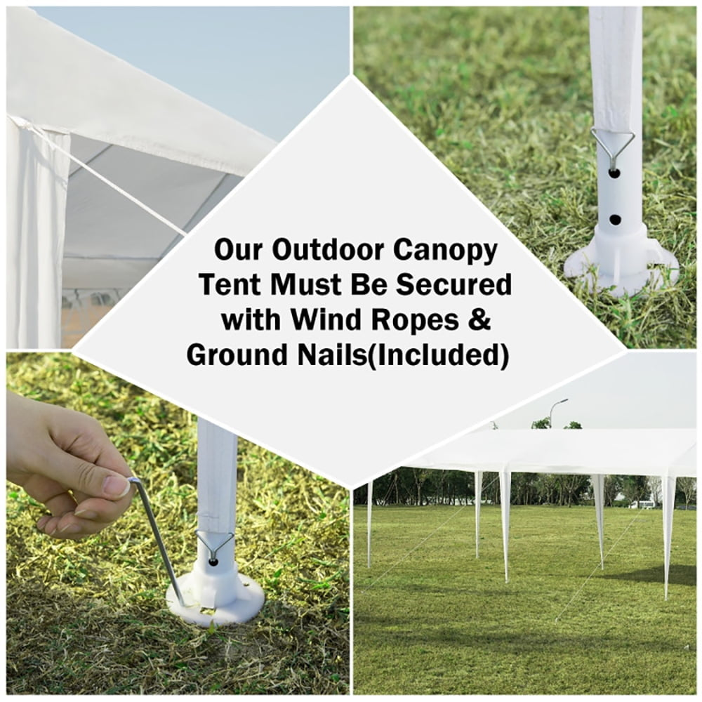 Hommoo 10 x 20 Feet Waterproof Canopy Tent with Tent Peg and Wind Rope, Outdoor Gazebo Wedding Party Tent Canopy Tent Image 3