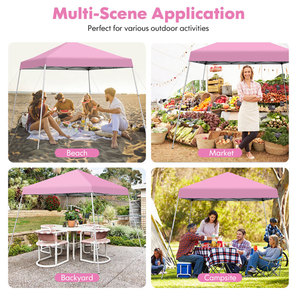 Hommoo 10 x 10 Feet Outdoor Instant Pop-up Canopy with Carrying Bag-Pink,for Outside Party Waterproof Tent Image 3