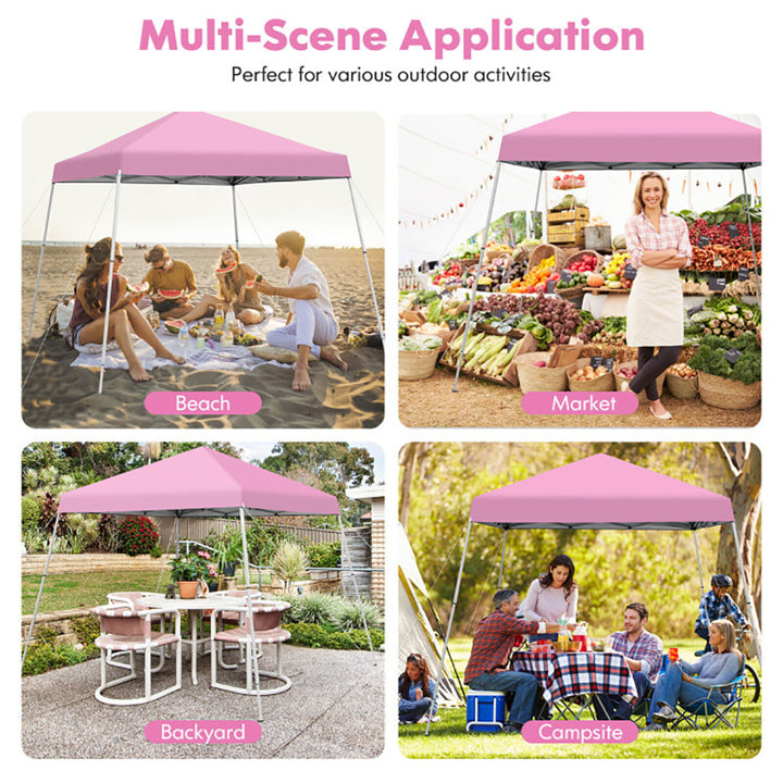 Hommoo 10 x 10 Feet Outdoor Instant Pop-up Canopy with Carrying Bag-Pink,for Outside Party Waterproof Tent Image 3