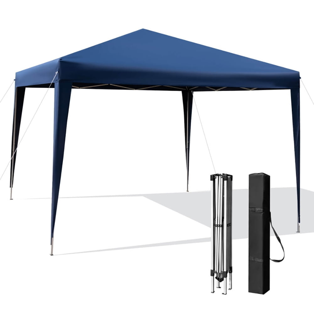 Hommoo 10 x 10 Feet Outdoor Pop-up Patio Canopy for Beach and Camp-Blue,for Outside Party Waterproof Tent Image 1