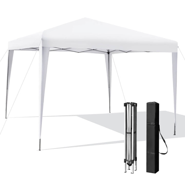 Hommoo 10 x 10 Feet Outdoor Pop-up Patio Canopy for Beach and Camp-White,for Outside Party Waterproof Tent Image 1