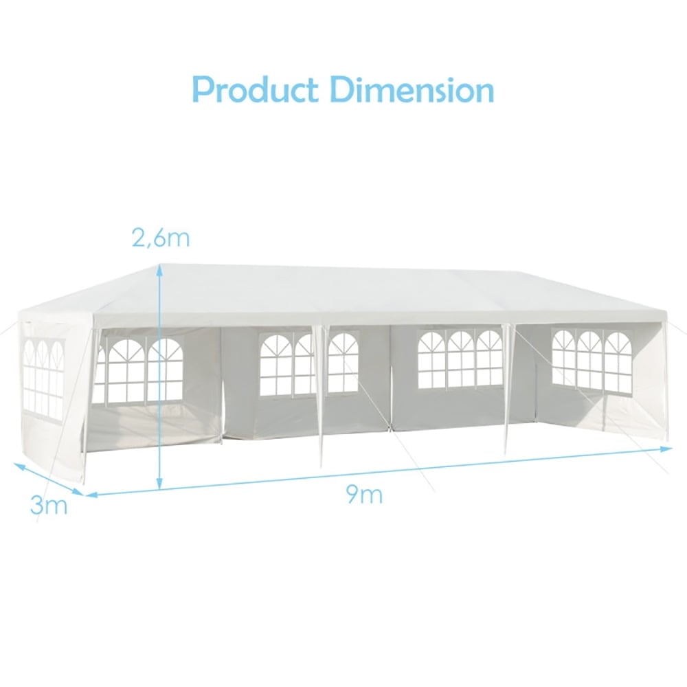 Hommoo 10 x 30 Feet Canopy Tent with 5 Removable Sidewalls for Party Wedding,for Outside Party Image 2