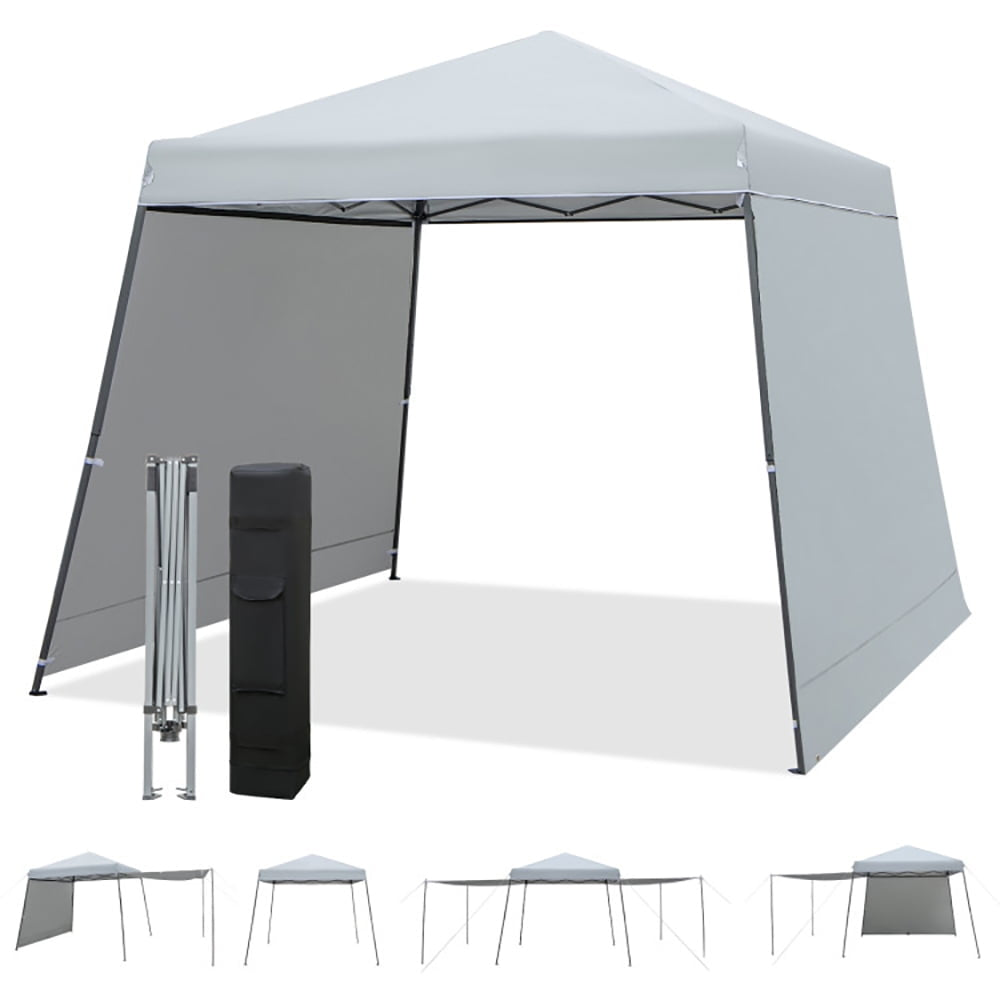 Hommoo Patio 10x10FT Instant Pop-up Canopy Folding Tent with Sidewalls and Awnings Outdoor-Gray,for Outside Party Image 1