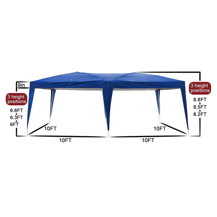 Hommoo 10x20 Outdoor Tent Canopy, Four Windows Practical Waterproof Folding Tent, Blue Image 4