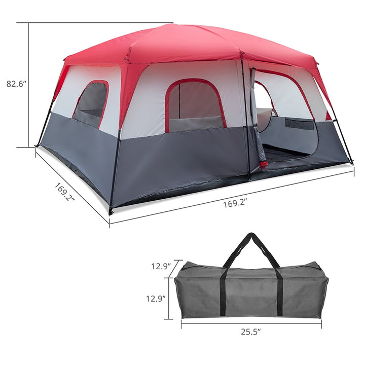 Hommoo Camping Beach Tent, Folding Tent, 430430210cm Polyester Cloth Fiberglass Poles Can Accommodate 14 People Camping Image 5